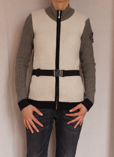 White and Grey Wool Cardigan